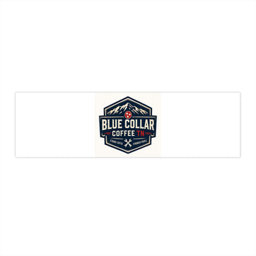 Blue Collar Coffee Bumper Sticker - Vintage Workwear Logo Decal