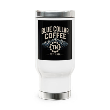 Blue Collar Coffee TN Travel Mug — 14oz Stainless Steel Insulated Mug with Handle