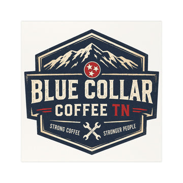 Blue Collar Coffee TN Car Magnet – Vintage Mountain Logo