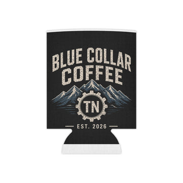 Can Cooler — "Blue Collar Coffee TN" Mountain Logo Cooler