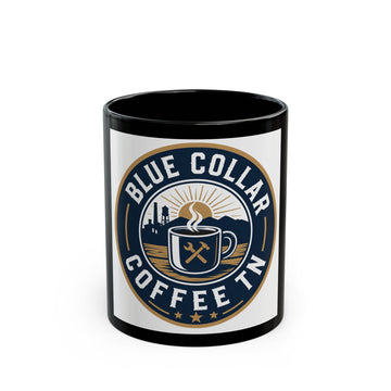 Blue Collar Coffee TN Black Ceramic Mug – 11oz & 15oz