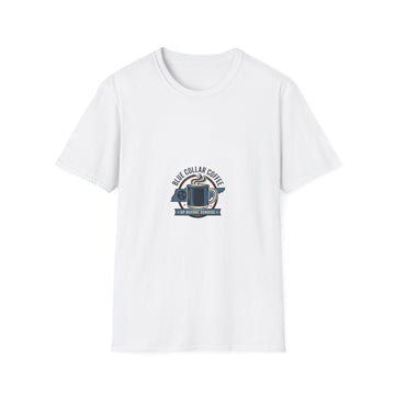 Coffee Camper T‑Shirt — "Blue Collar Coffee" Retro Mug Logo