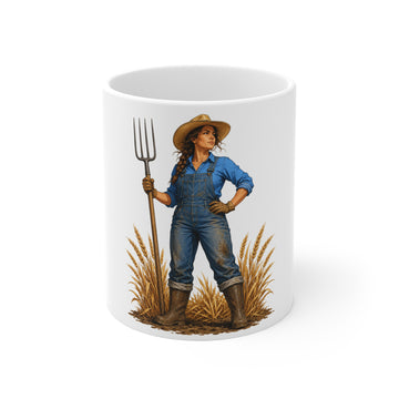Farmer Woman Mug — Proud Female Farmer Coffee Cup (11oz)
