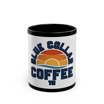 Blue Collar Coffee Mug — Retro Sunrise Coffee Cup (11oz/15oz)