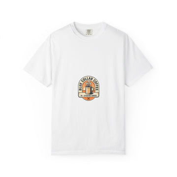 Coffee Logo T-Shirt — "Blue Collar Coffee" Small Chest Patch