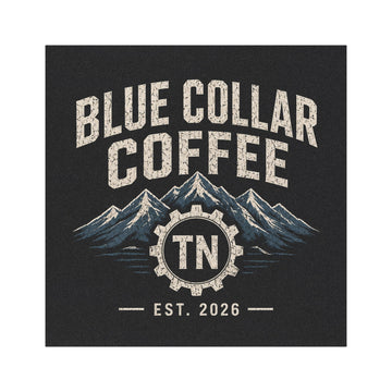 Blue Collar Coffee TN Car Magnet — Rustic Mountain Gear Emblem (Est. 2026)