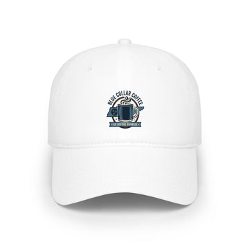 Coffee Lover Baseball Cap — "Blue Collar Coffee" Logo Low Profile Hat