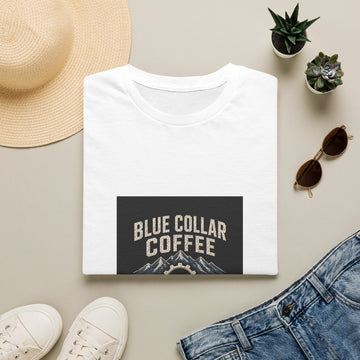 Blue Collar Coffee T-Shirt — Vintage Mountain Coffee Logo Tee