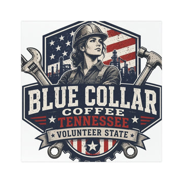 Car Magnet — "Blue Collar Coffee Tennessee" Vintage Worker Emblem
