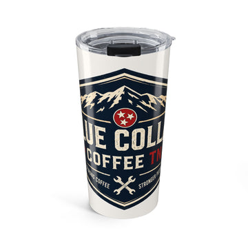 20oz Coffee Tumbler – Blue Collar Coffee Truck Logo Stainless Travel Mug