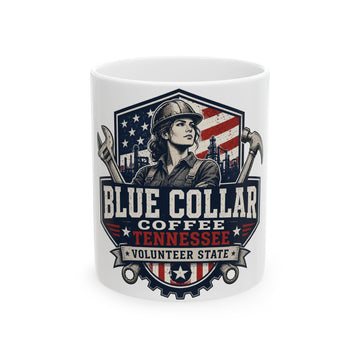 Blue Collar Coffee Tennessee Mug — Vintage American Worker Ceramic Coffee Cup (11oz/15oz)