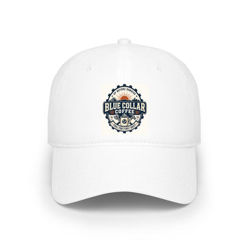 Blue Collar Coffee Low-Profile Baseball Cap – Retro Workwear Logo Hat