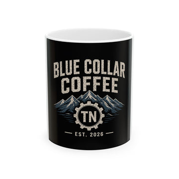 Blue Collar Coffee Tennessee Mug — Rustic Mountain Worker's Ceramic Coffee Cup (11oz/15oz)