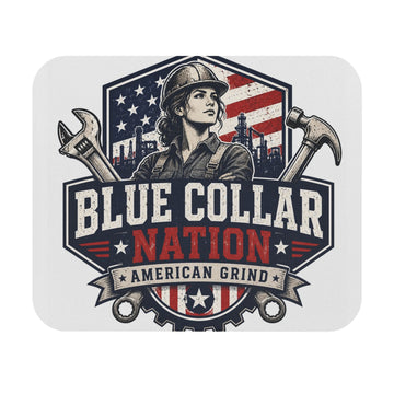 Blue Collar Nation Mouse Pad — American Grind Patriotic Worker's Desk Mat
