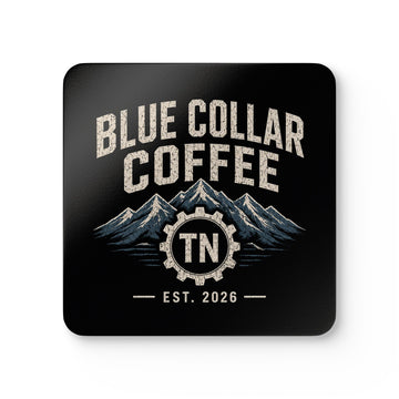 Cork Coaster Set — "Blue Collar Coffee" Tennessee Mountain Logo (Est. 2026)